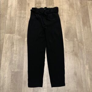 Womens Express High Rise‎ Black Belted Business Casual  Pants